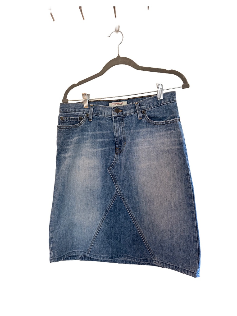 Abercrombie & Fitch Faded Blue Denim Skirt